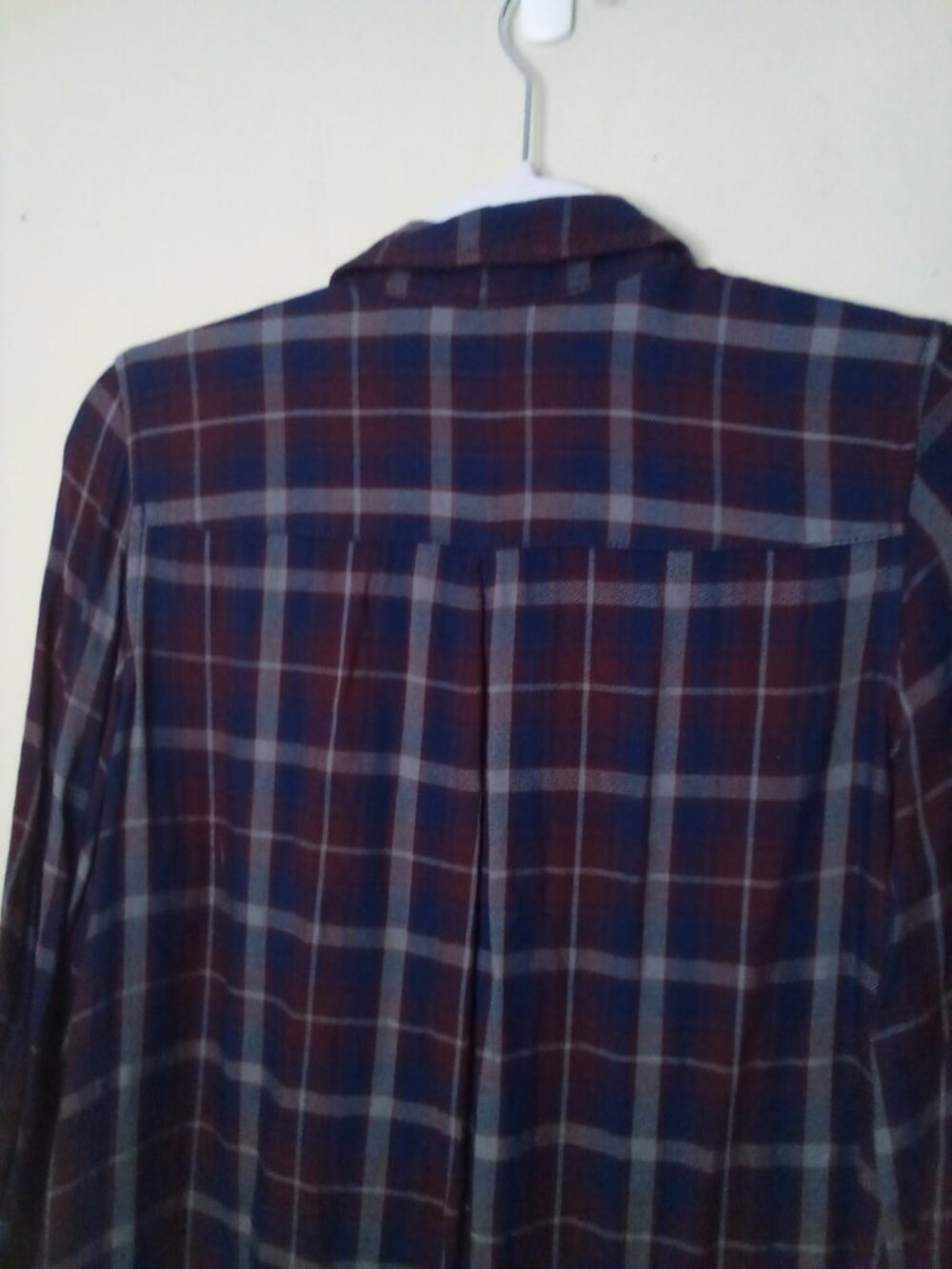 Khakis & Co Women S Button Up 3/4 Sleeve Pockets Plaid Red Blue - Picture 12 of 15